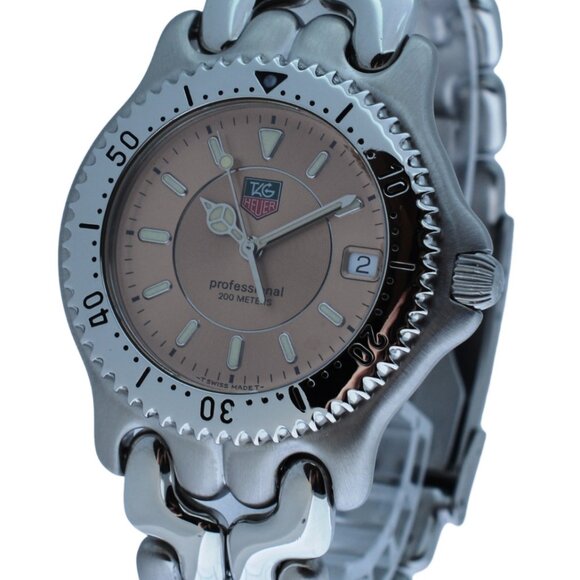 RARE Men's Tag Heuer SEL Professional 200m Pink Dial 38mm Watch Ref: WG111D! - Picture 2 of 9